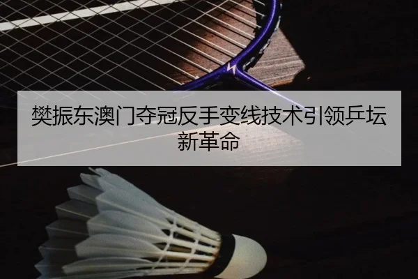 樊振东澳门夺冠反手变线技术引领乒坛新革命